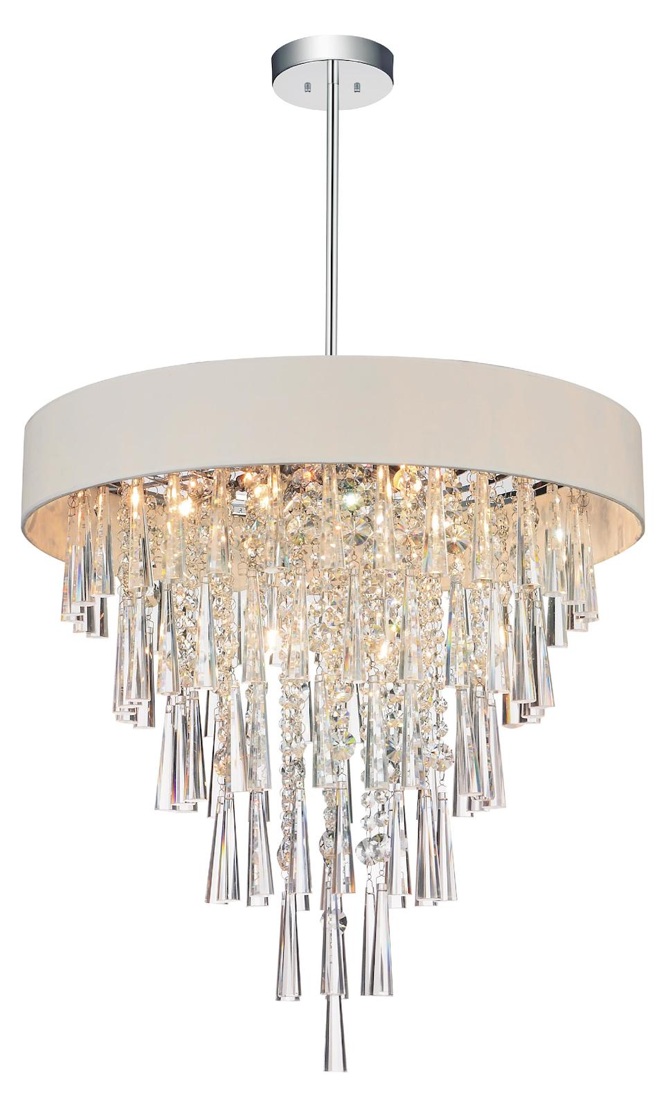 8 Light Drum Shade Chandelier With Chrome Finish by CWI Lighting