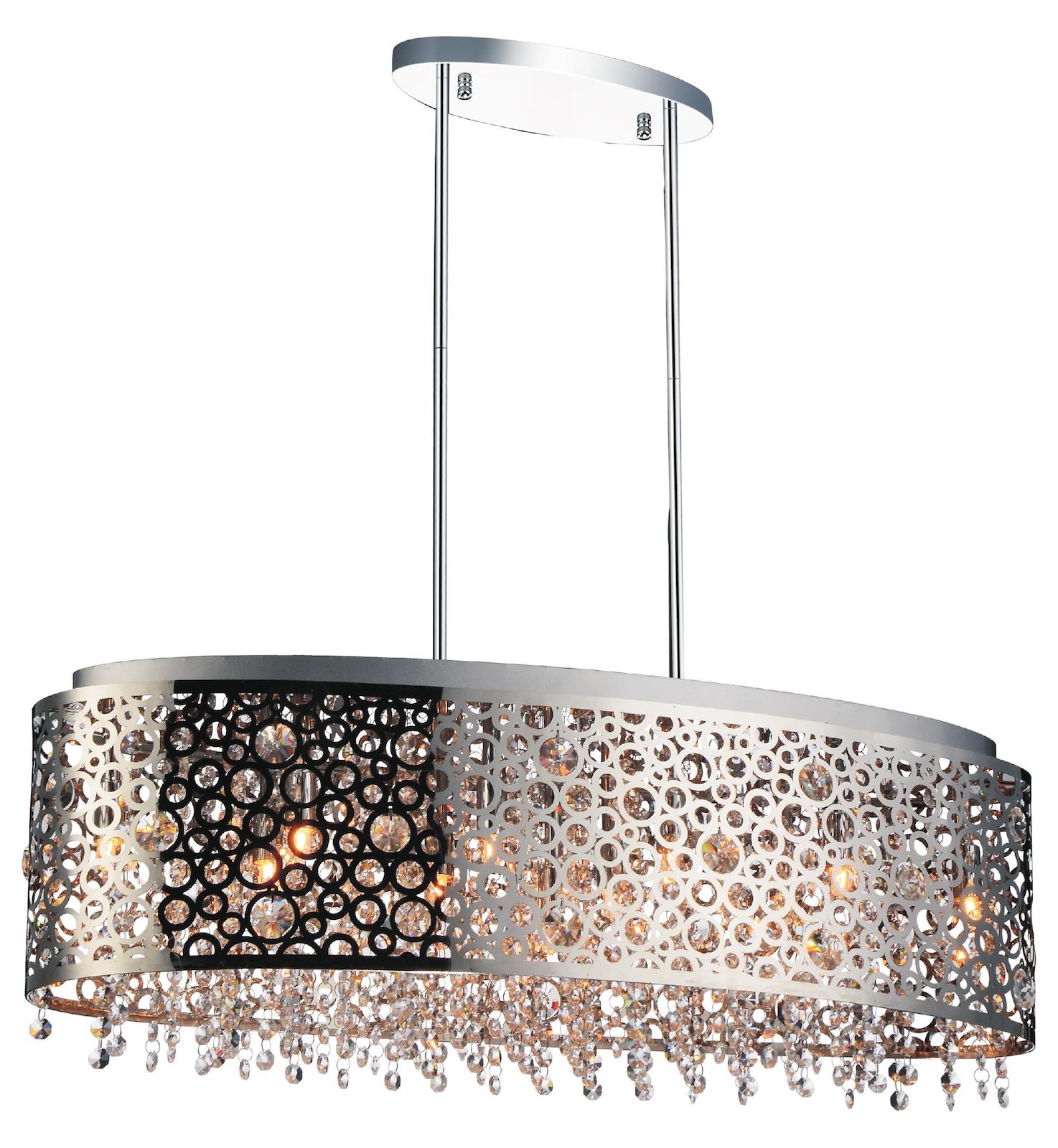 11 Light Drum Shade Chandelier With Chrome Finish by CWI Lighting
