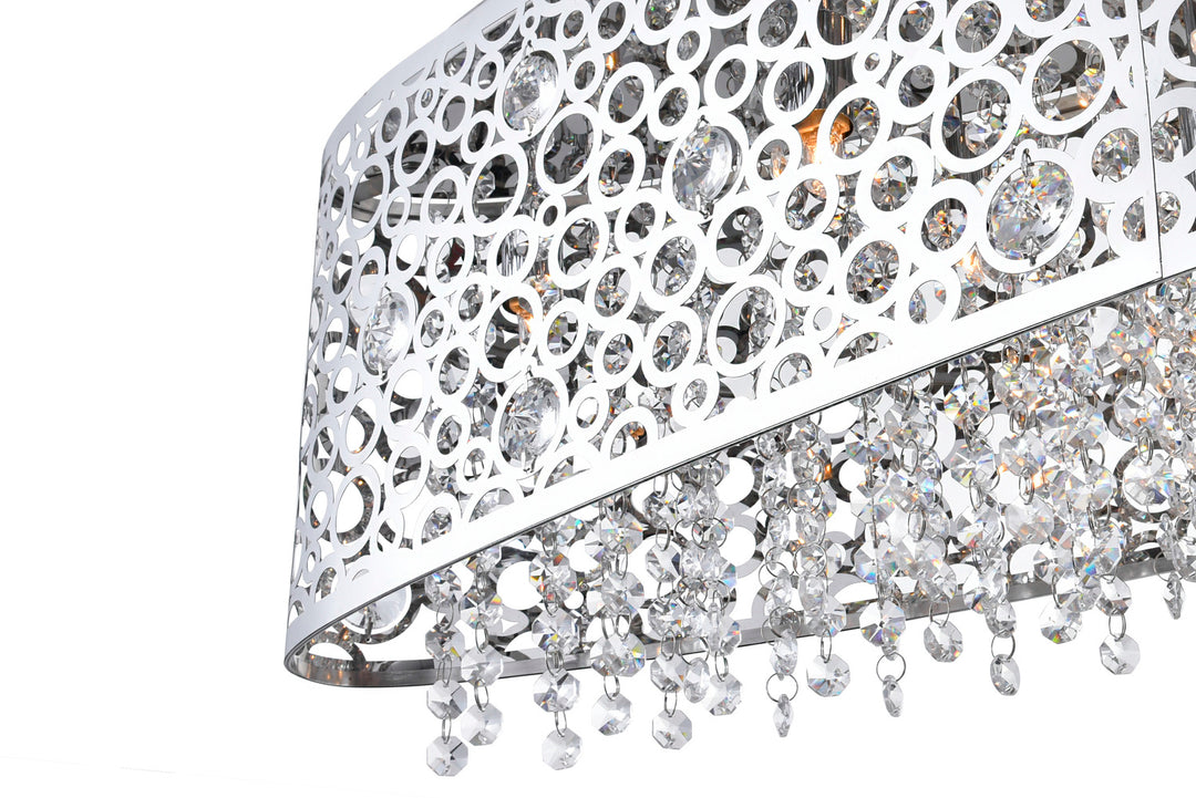 16 Light Drum Shade Chandelier With Chrome Finish