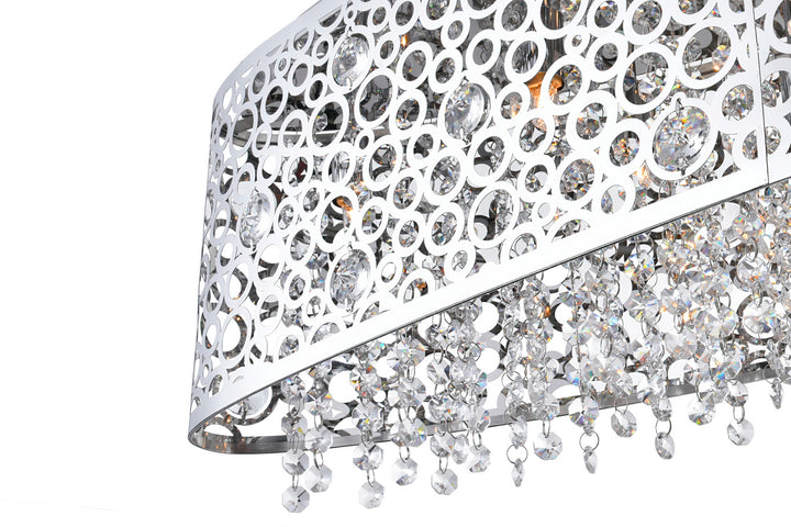 16 Light Drum Shade Chandelier With Chrome Finish