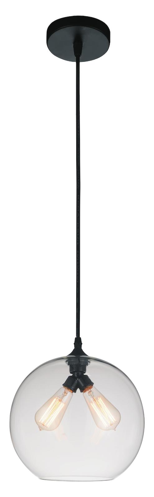 2 Light Down Mini Pendant With Transparent Finish by CWI Lighting