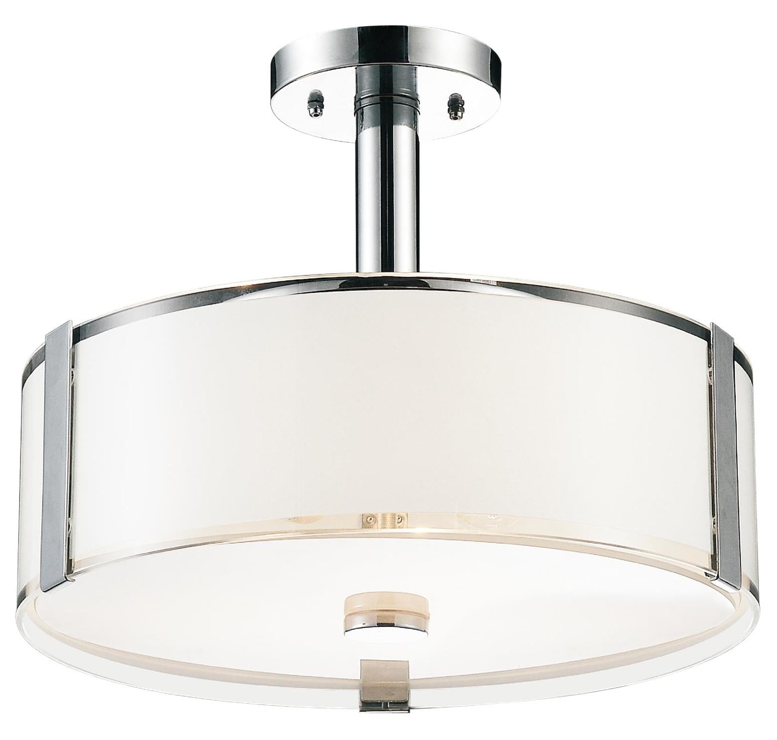 3 Light Drum Shade Chandelier With Chrome Finish by CWI Lighting