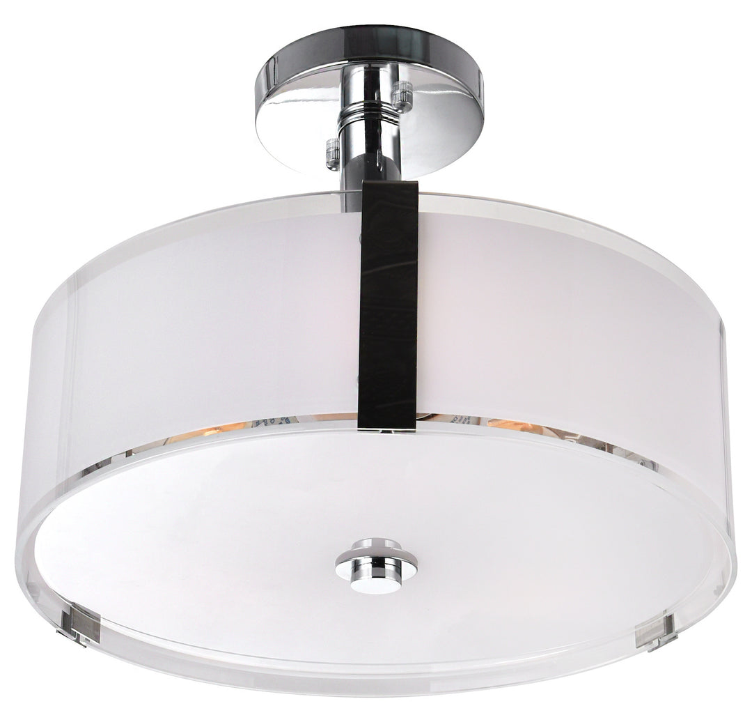 3 Light Drum Shade Chandelier With Chrome Finish
