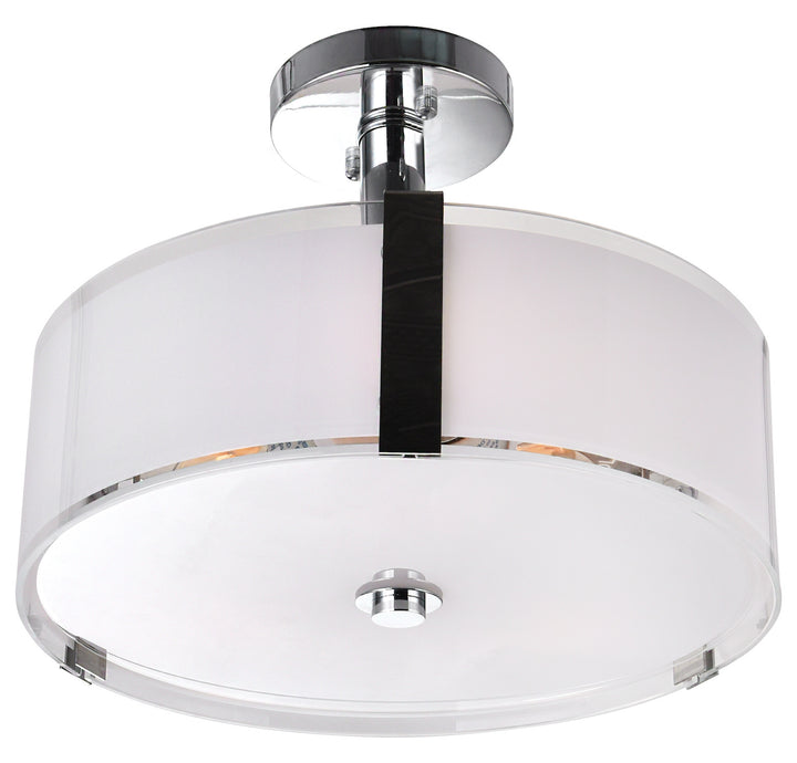 3 Light Drum Shade Chandelier With Chrome Finish
