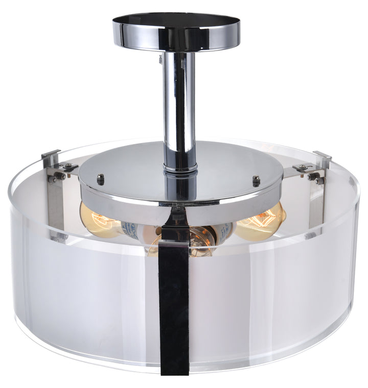 3 Light Drum Shade Chandelier With Chrome Finish