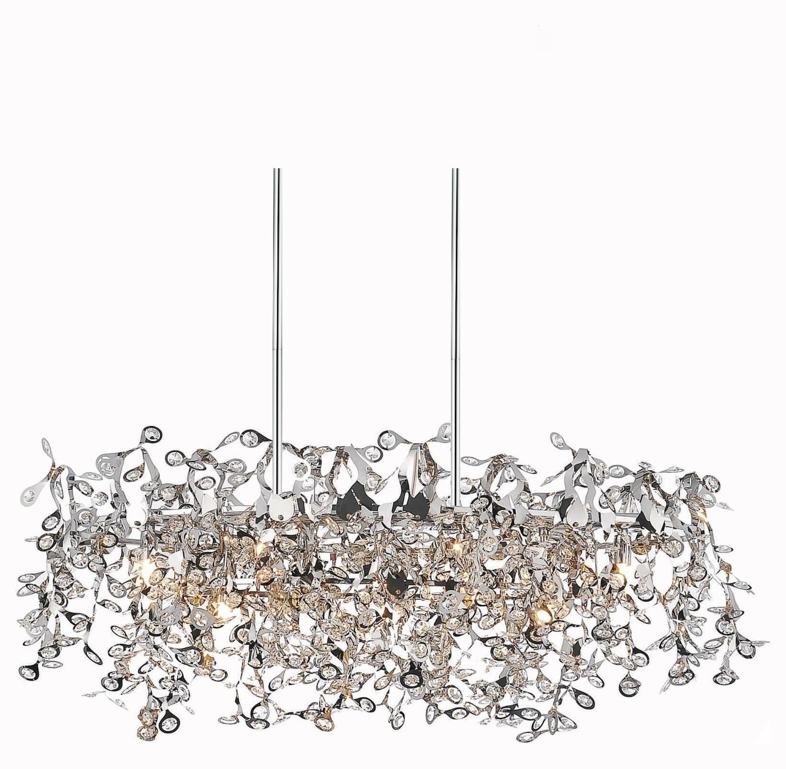 7 Light Down Chandelier With Chrome Finish by CWI Lighting