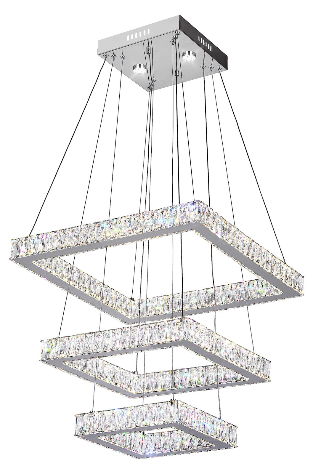 Led  Chandelier With Chrome Finish by CWI Lighting