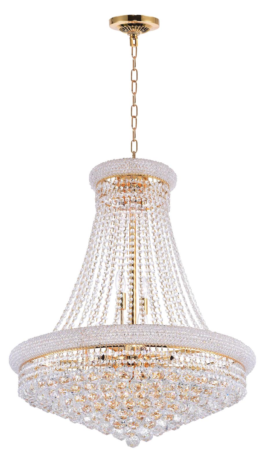 18 Light Down Chandelier With Gold Finish by CWI Lighting