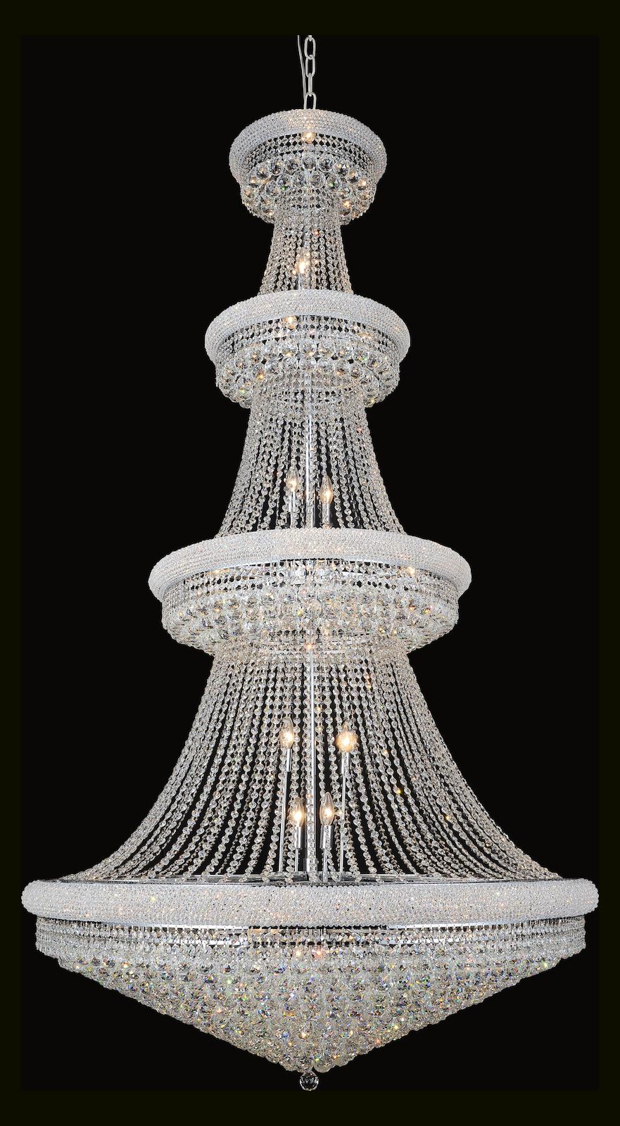 42 Light Down Chandelier With Chrome Finish by CWI Lighting