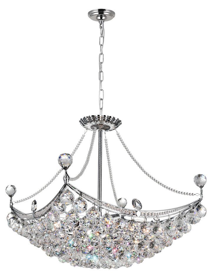 8 Light Down Chandelier With Chrome Finish by CWI Lighting