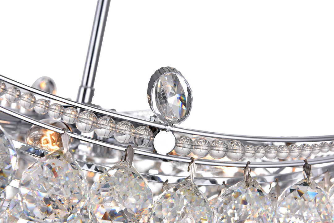 8 Light Down Chandelier With Chrome Finish