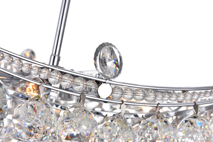 8 Light Down Chandelier With Chrome Finish