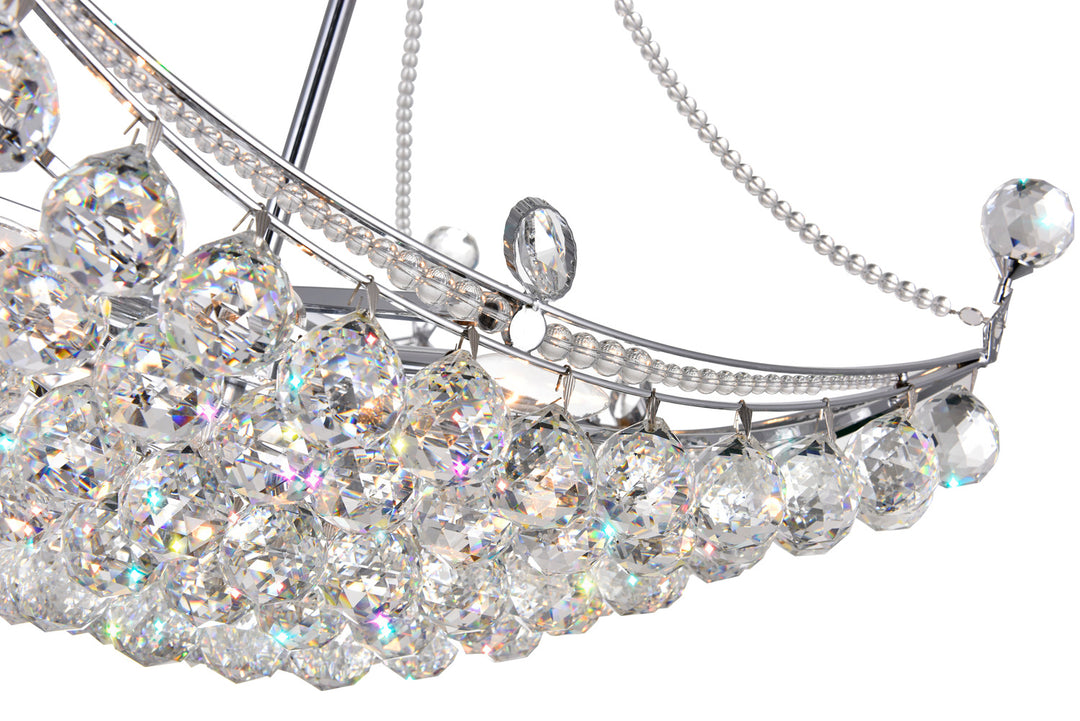8 Light Down Chandelier With Chrome Finish