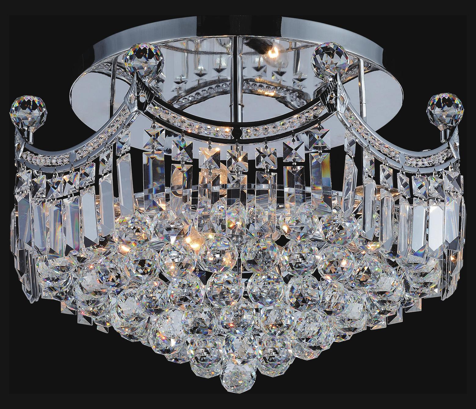 8 Light  Flush Mount With Chrome Finish by CWI Lighting