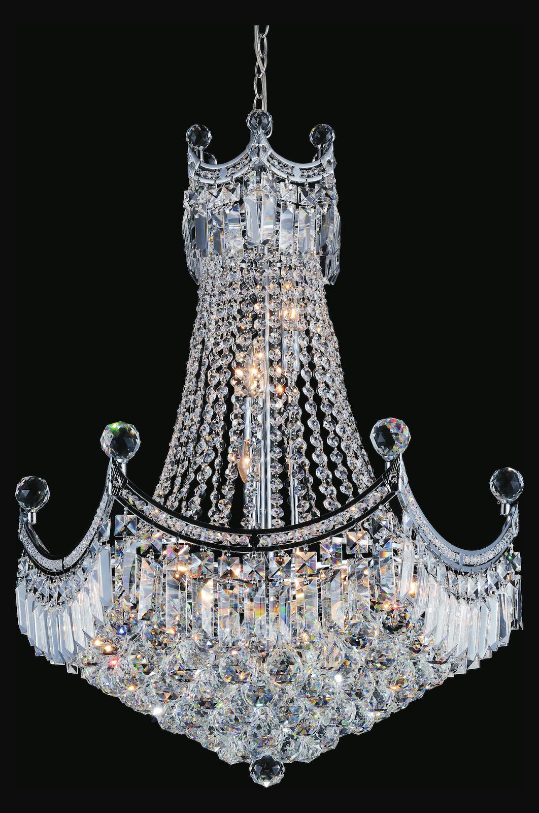 11 Light Down Chandelier With Chrome Finish by CWI Lighting