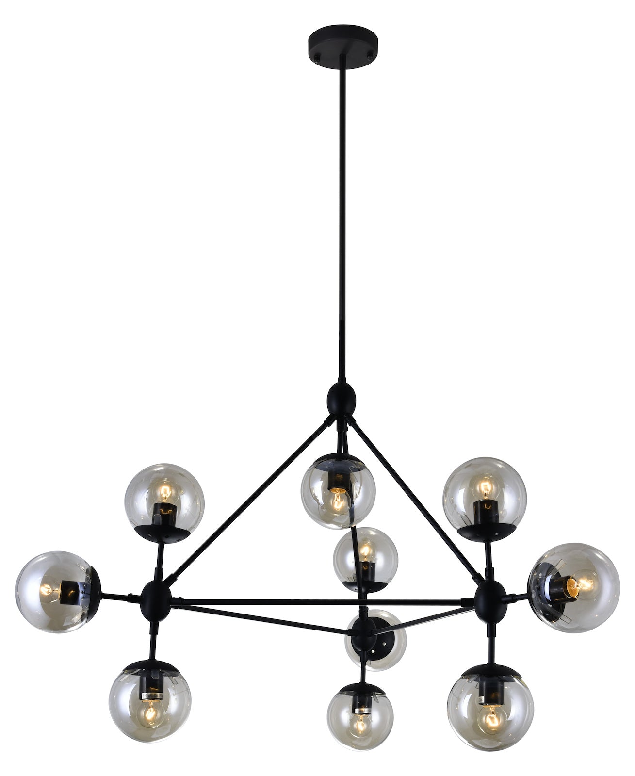 10 Light  Chandelier With Black Finish by CWI Lighting