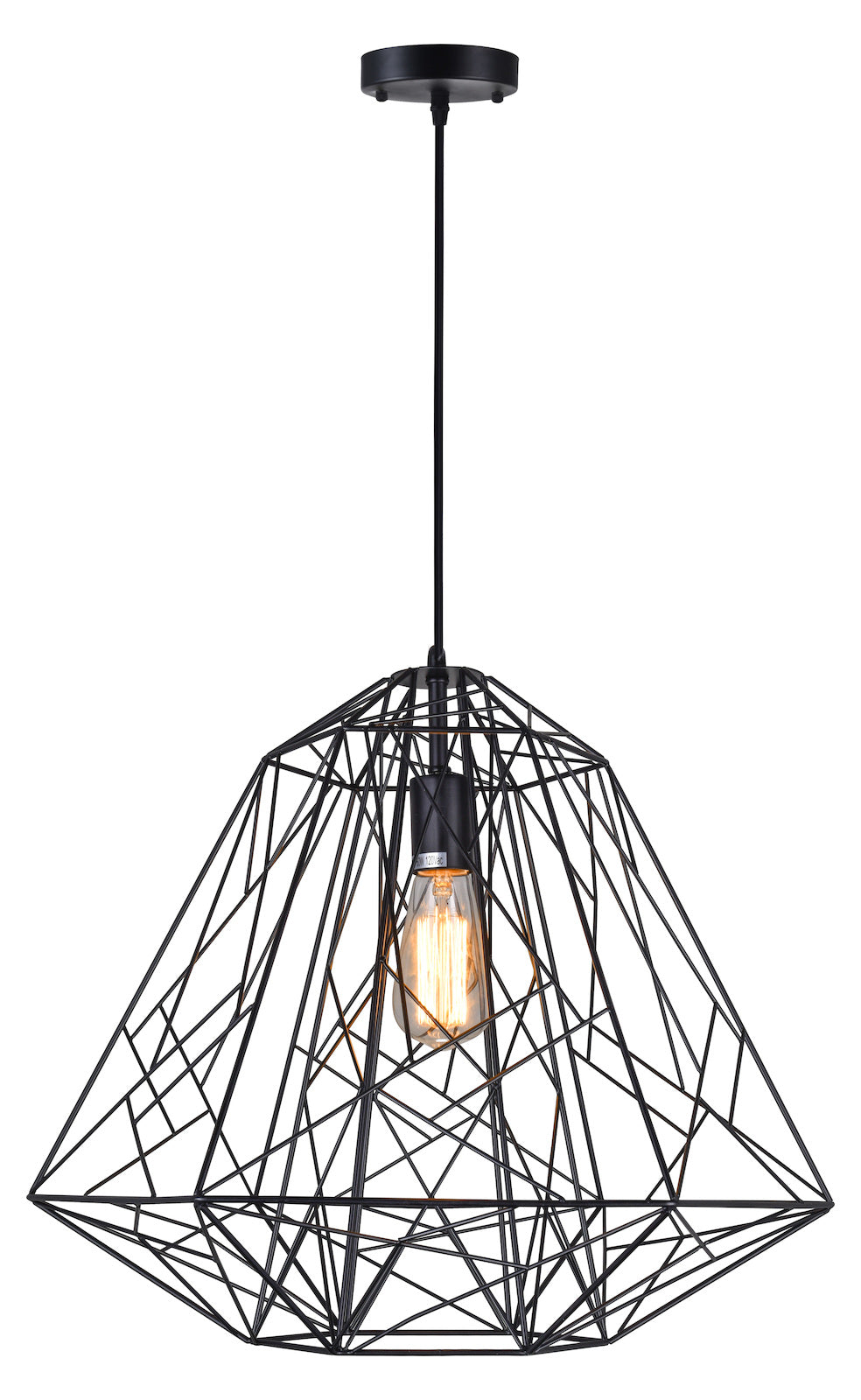 1 Light Down Pendant With Black Finish by CWI Lighting