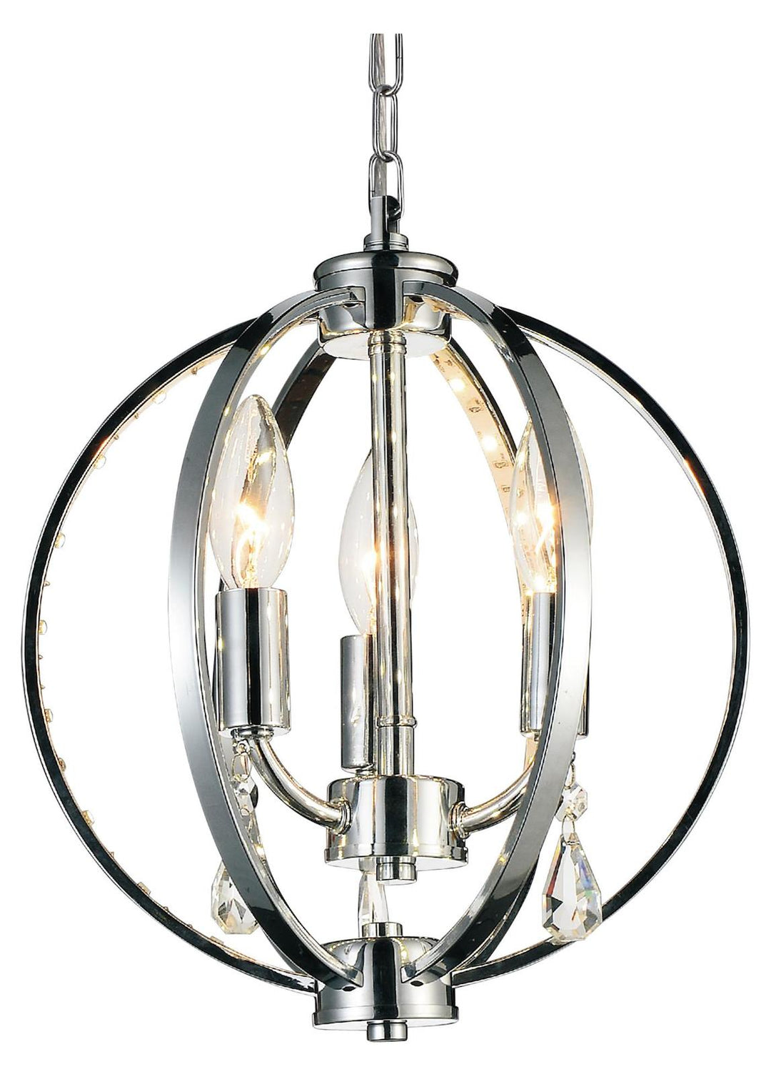3 Light Up Mini Pendant With Chrome Finish by CWI Lighting