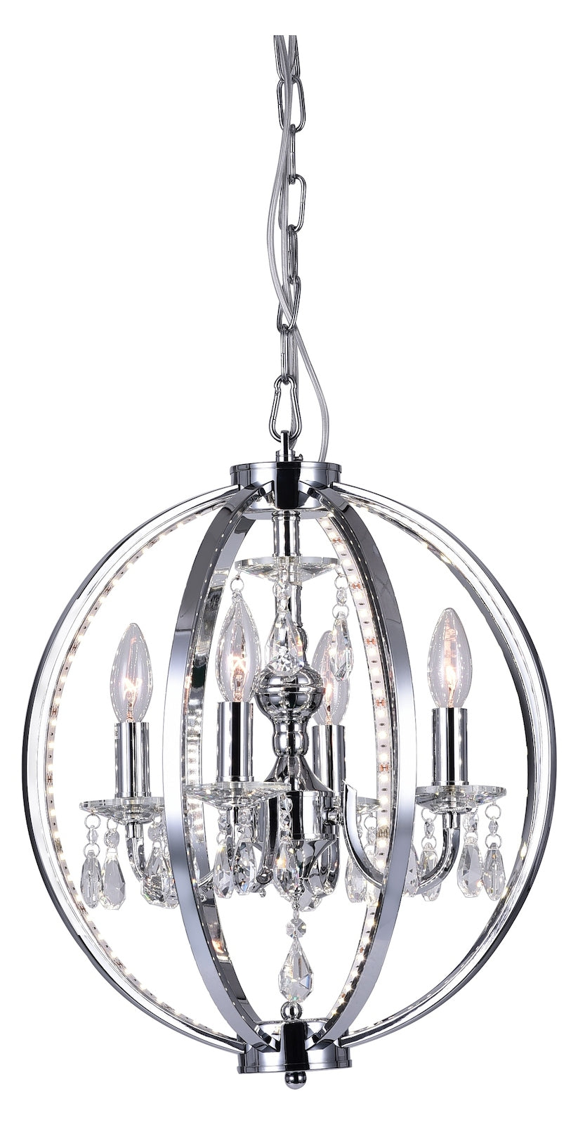 4 Light Up Chandelier With Chrome Finish by CWI Lighting
