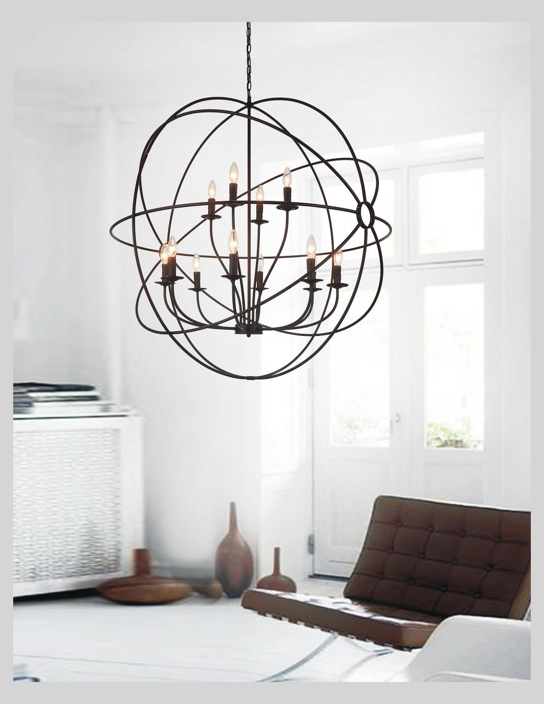 12 Light Up Chandelier With Brown Finish by CWI Lighting