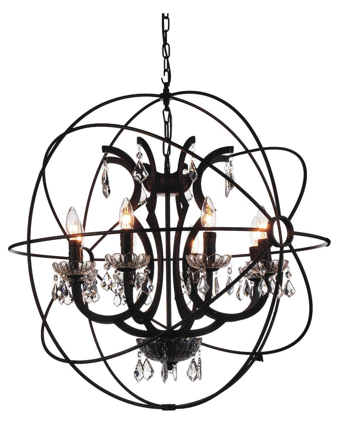 8 Light Up Chandelier With Brown Finish by CWI Lighting