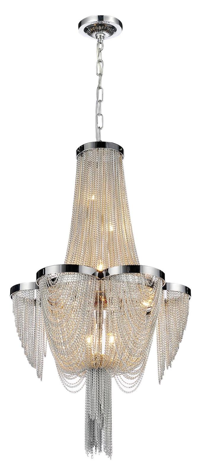 7 Light Down Chandelier With Chrome Finish by CWI Lighting