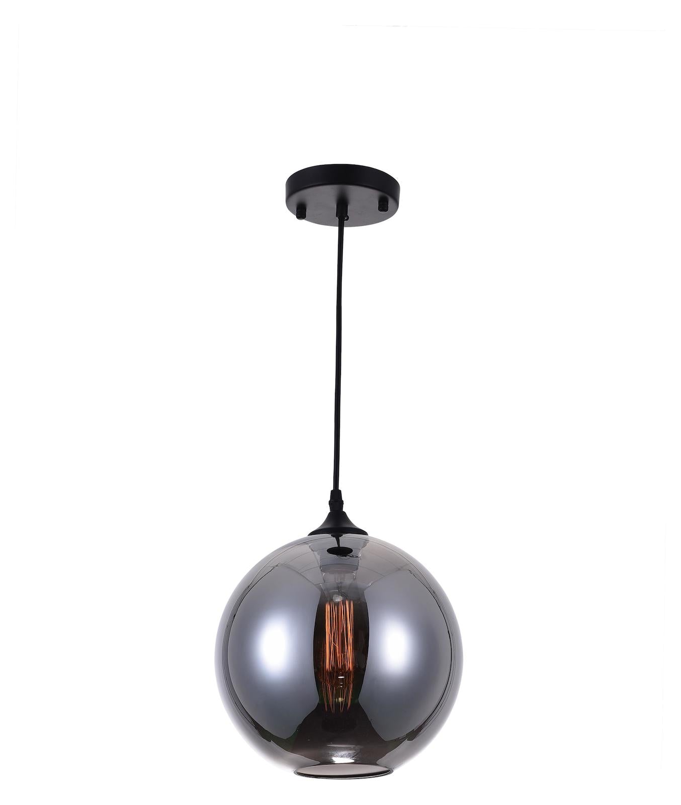 1 Light Down Mini Pendant With Transparent Smoke Finish by CWI Lighting