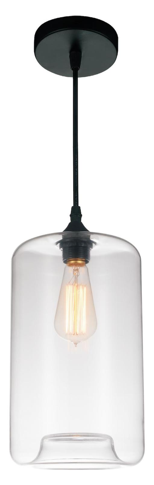 1 Light Down Mini Pendant With Clear Finish by CWI Lighting