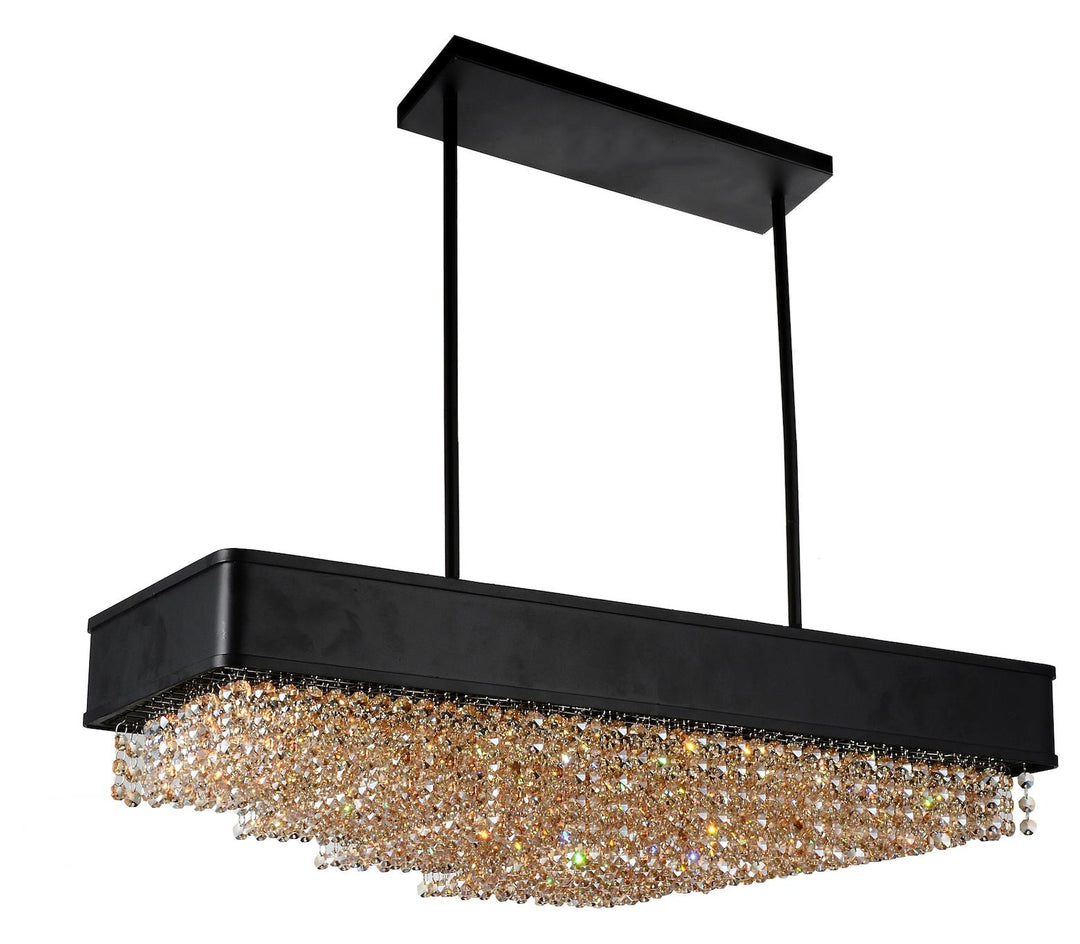 10 Light Drum Shade Chandelier With Black Finish by CWI Lighting