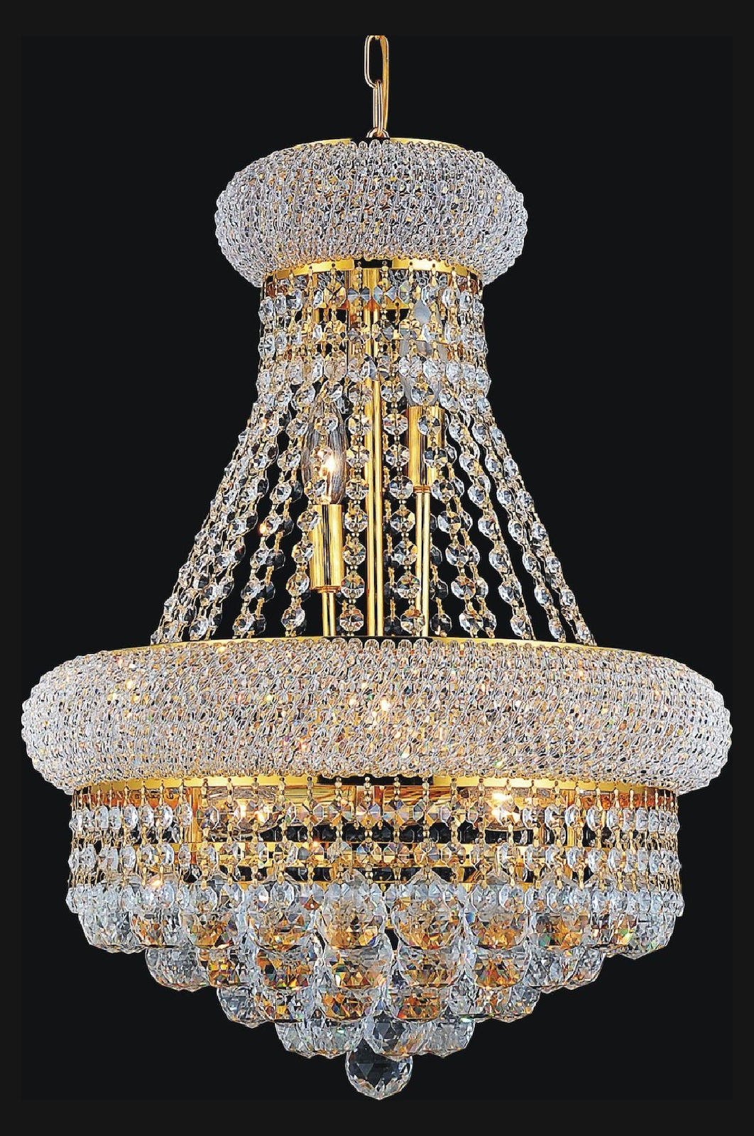 8 Light Down Chandelier With Gold Finish by CWI Lighting
