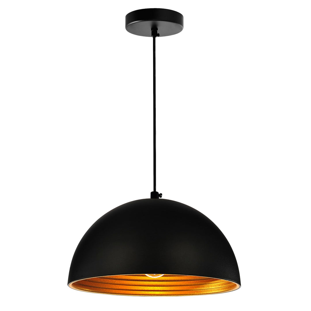 1 Light Down Mini Pendant With Black Finish by CWI Lighting