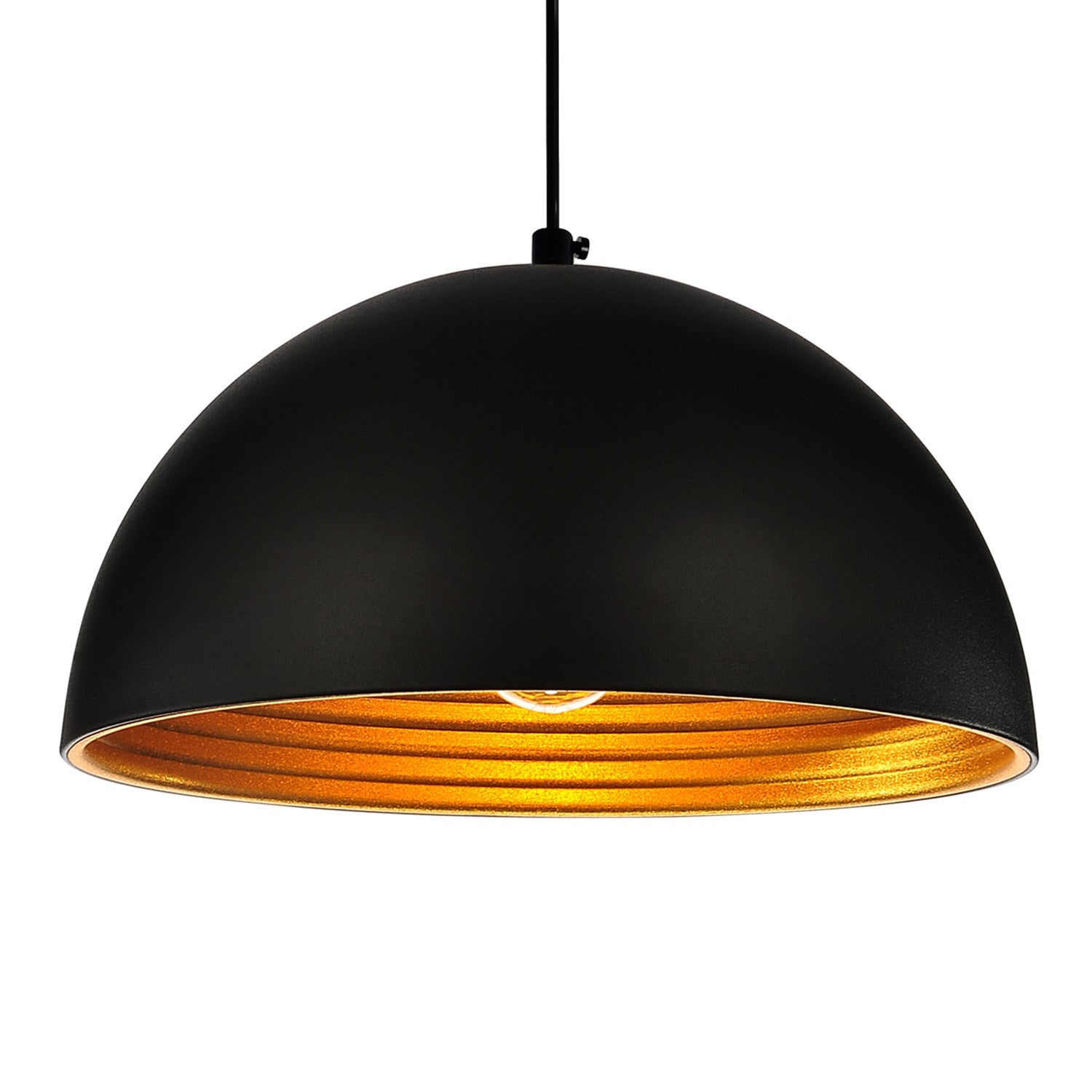 1 Light Down Mini Pendant With Black Finish