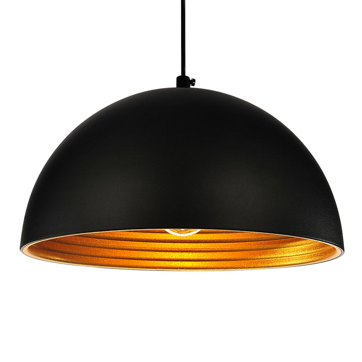 1 Light Down Mini Pendant With Black Finish