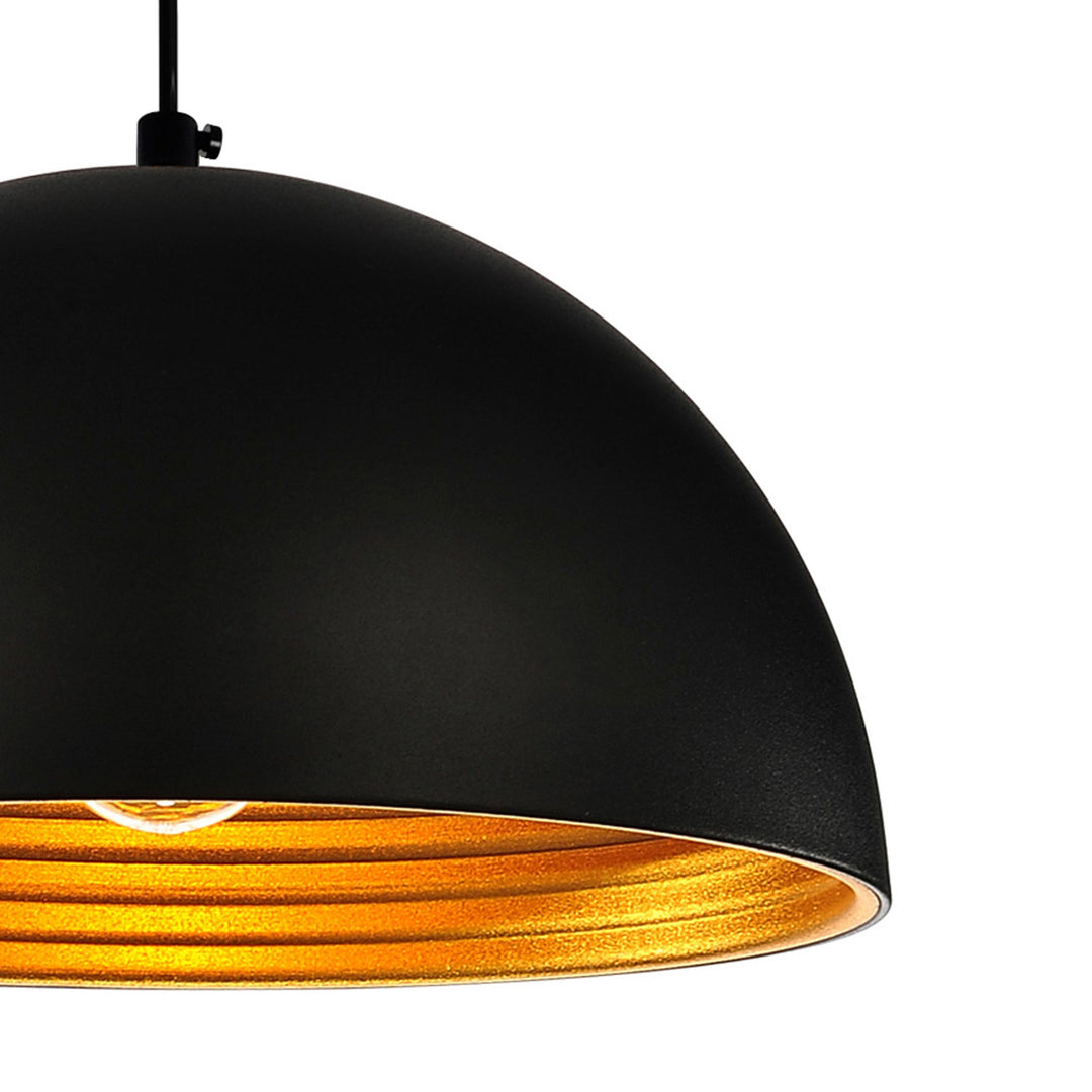 1 Light Down Mini Pendant With Black Finish