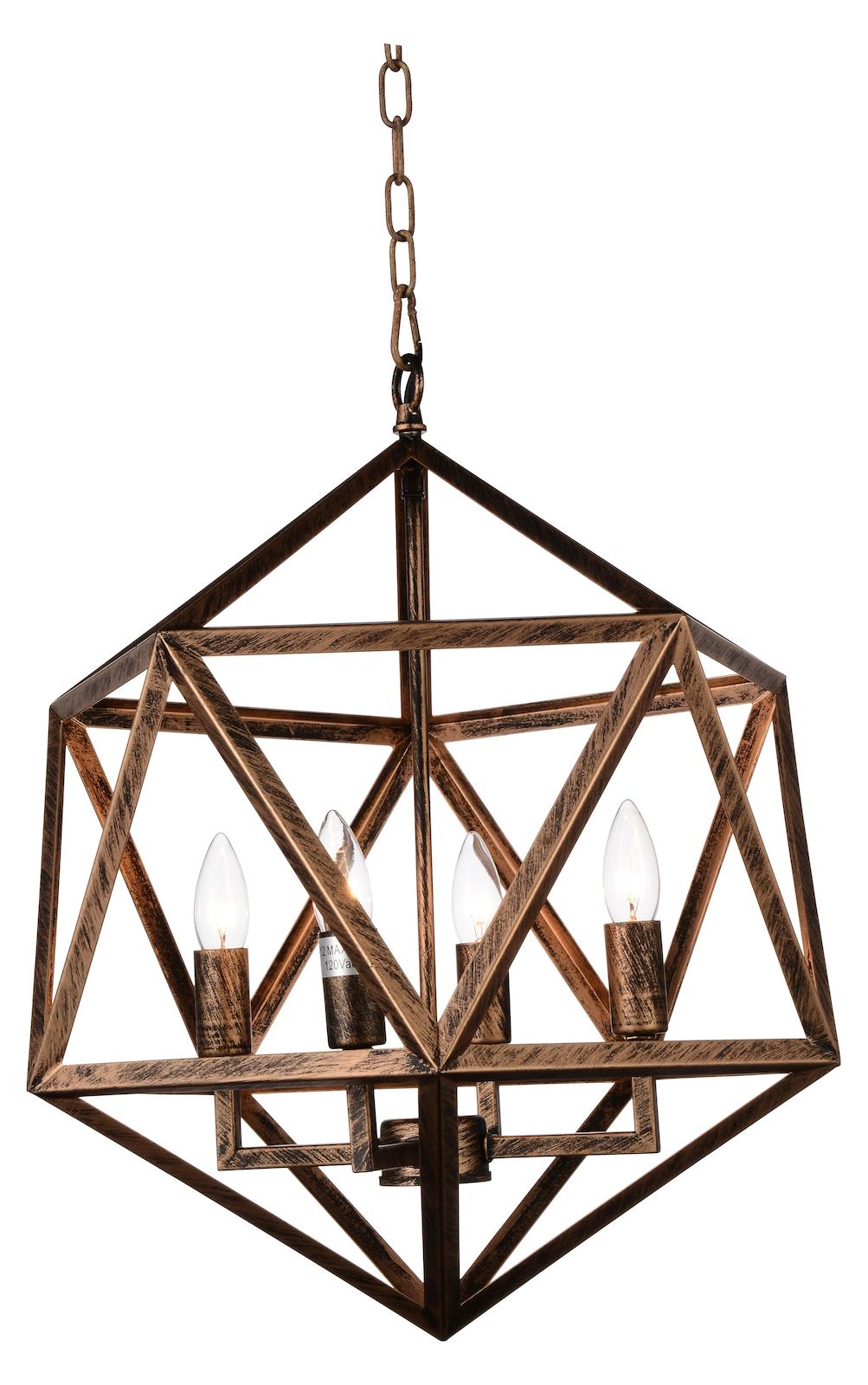3 Light Up Pendant With Antique Forged Copper Finish by CWI Lighting