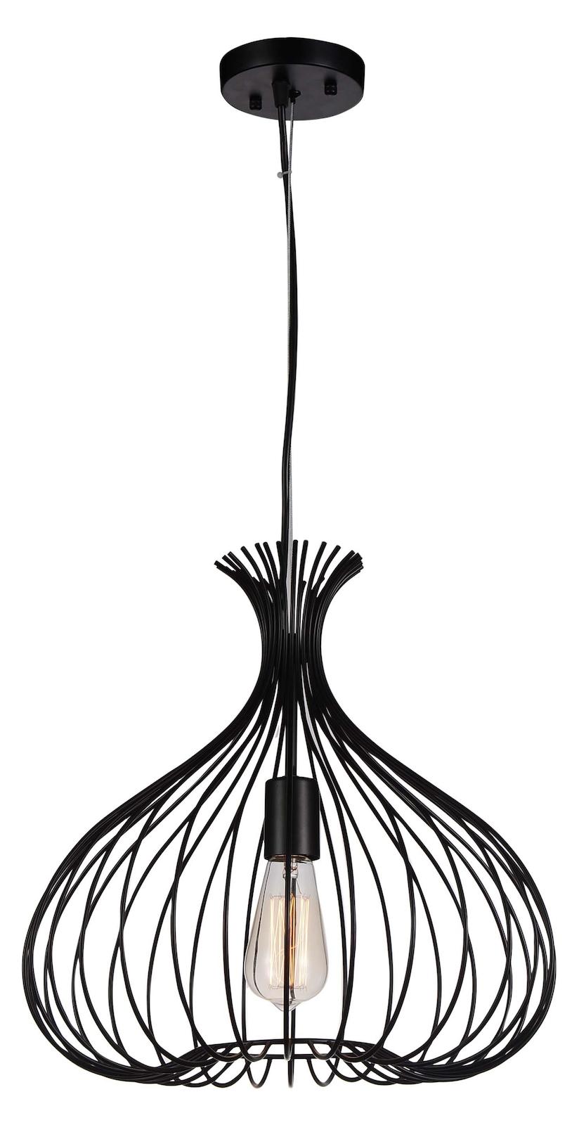 1 Light Down Pendant With Black Finish by CWI Lighting