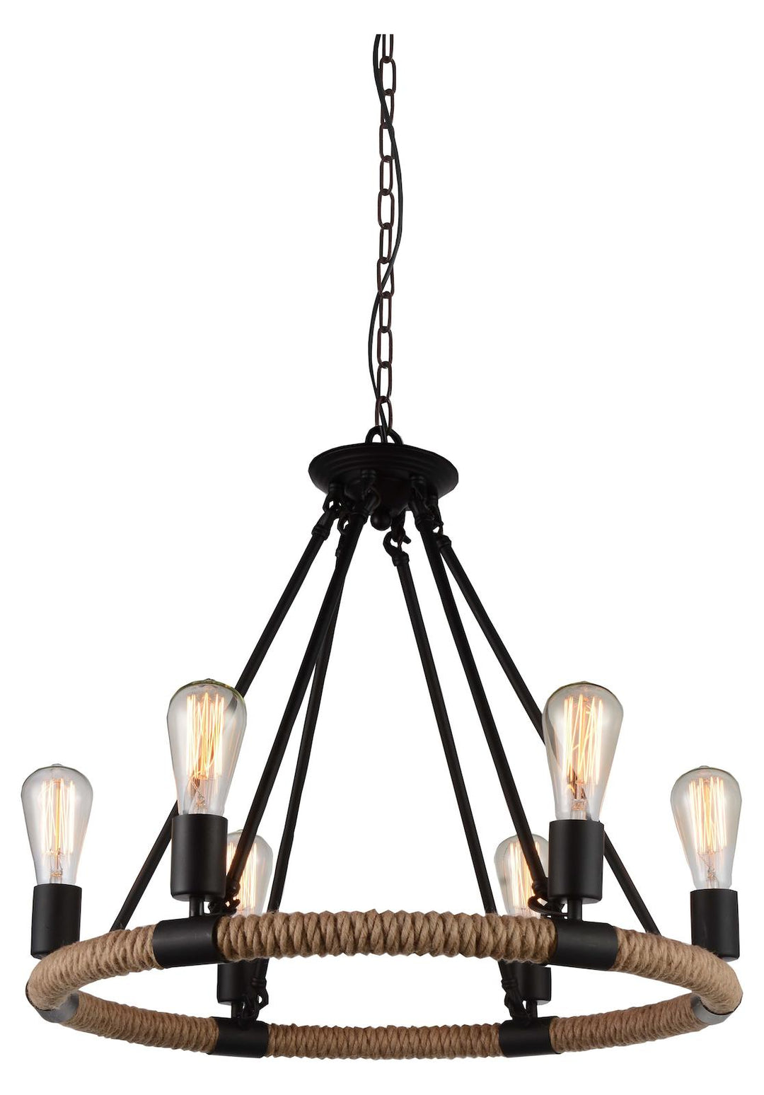 6 Light Up Chandelier With Black  Finish by CWI Lighting