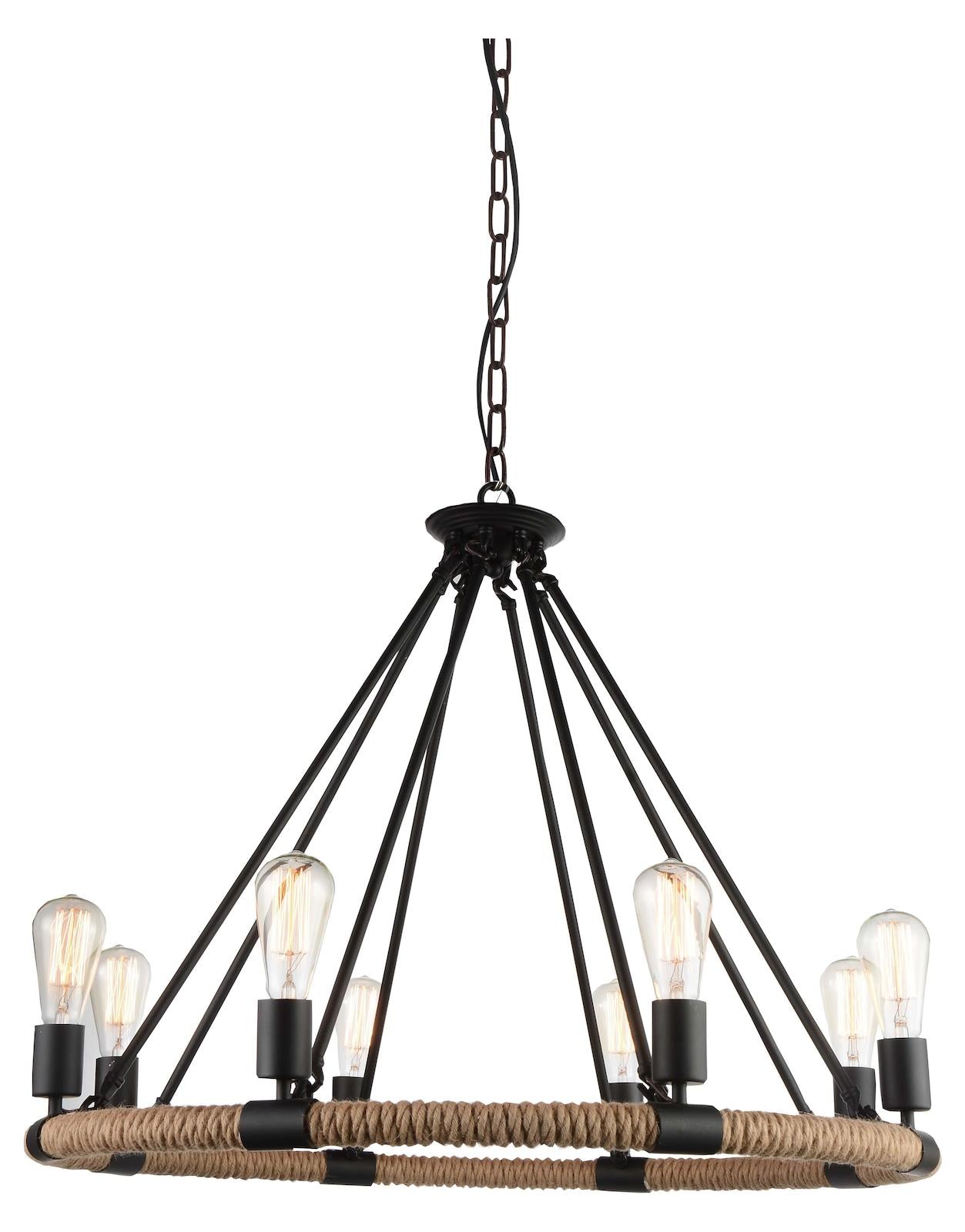 8 Light Up Chandelier With Black Finish by CWI Lighting
