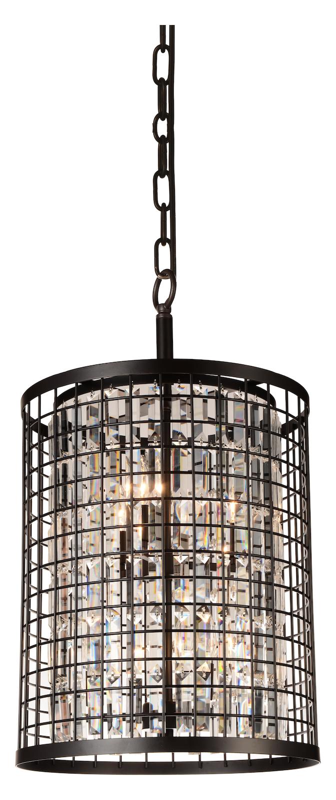 6 Light Up Chandelier With Brown Finish by CWI Lighting