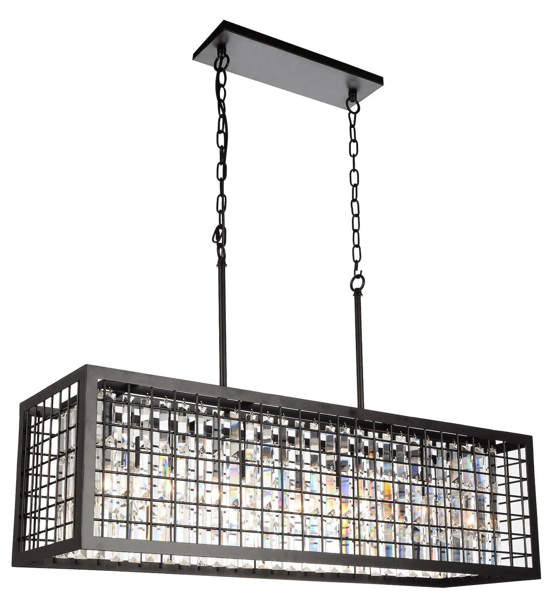4 Light Down Chandelier With Brown Finish by CWI Lighting