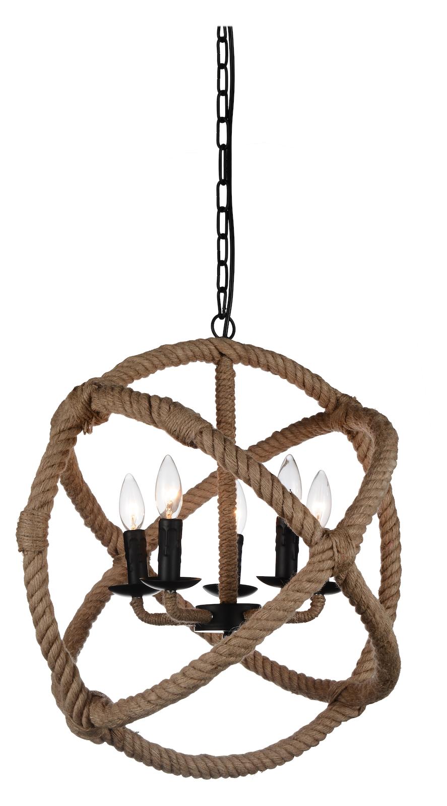 5 Light Up Chandelier With Black Finish by CWI Lighting