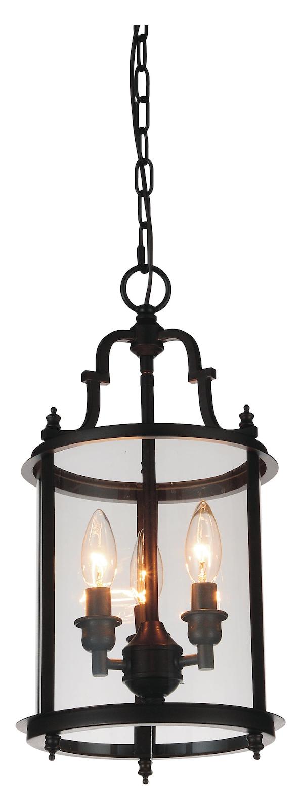 3 Light Drum Shade Mini Pendant With Oil Rubbed Bronze Finish by CWI Lighting