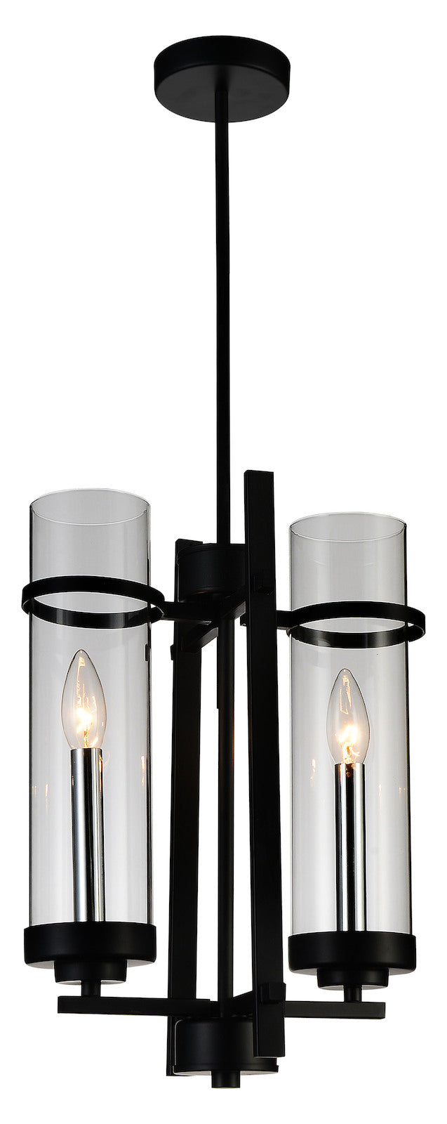 2 Light Up Mini Pendant With Black Finish by CWI Lighting