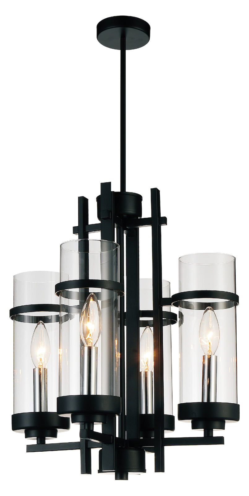 4 Light Up Mini Pendant With Black Finish by CWI Lighting