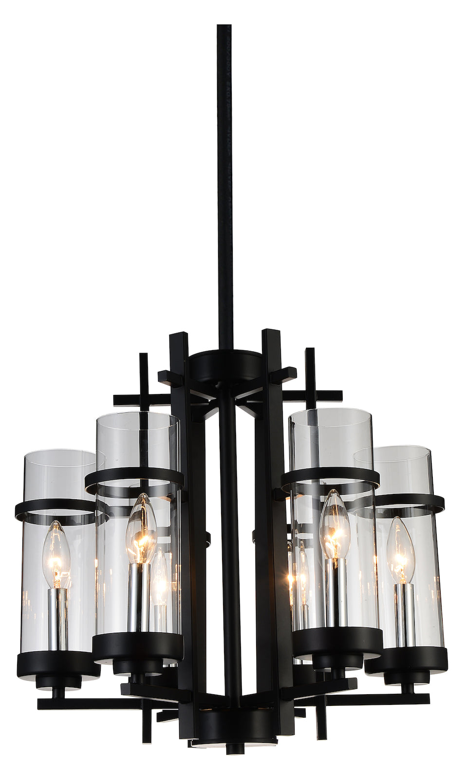 6 Light Up Chandelier With Black Finish by CWI Lighting