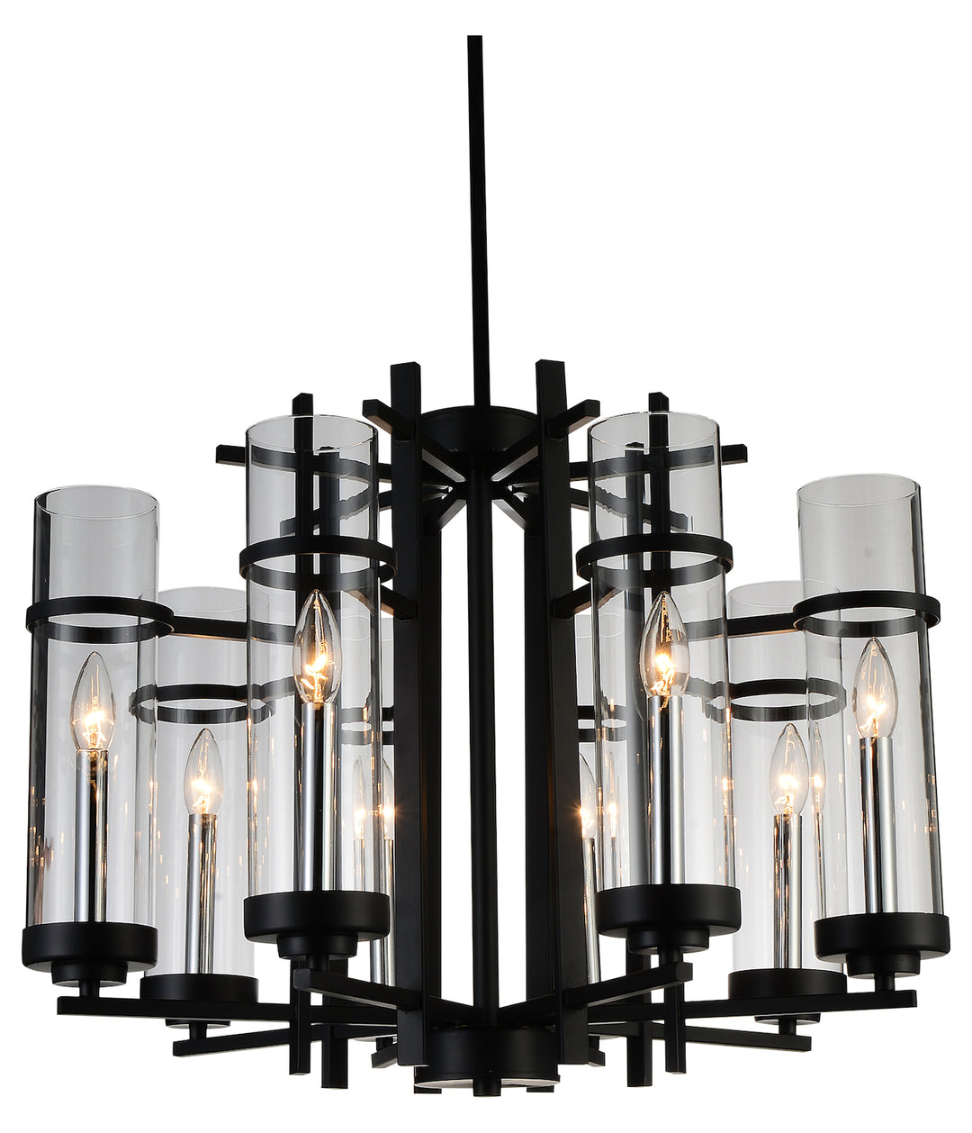 8 Light Up Chandelier With Black Finish by CWI Lighting