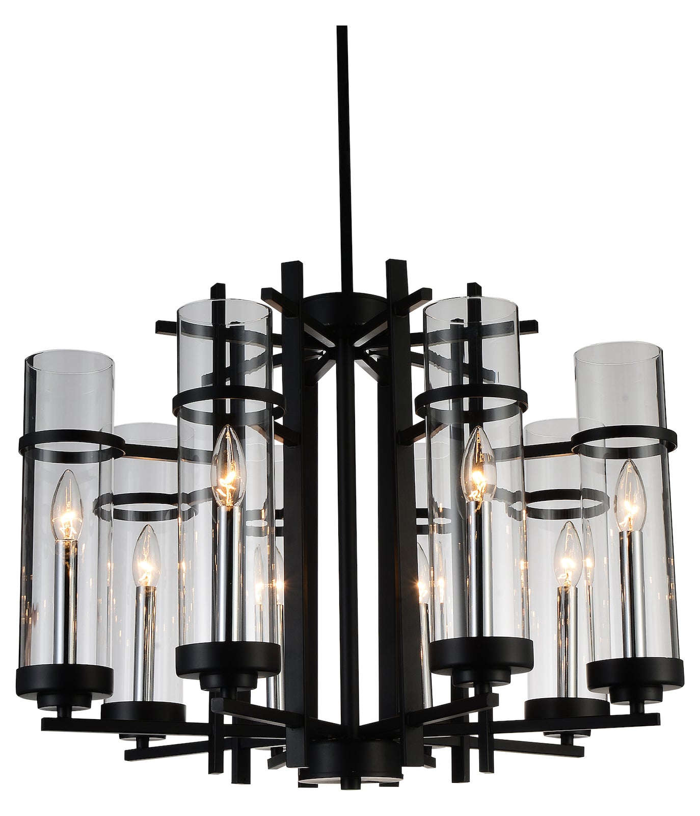 8 Light Up Chandelier With Black Finish by CWI Lighting