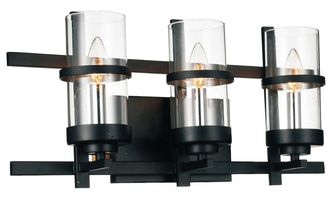 3 Light Wall Sconce With Black Finish by CWI Lighting