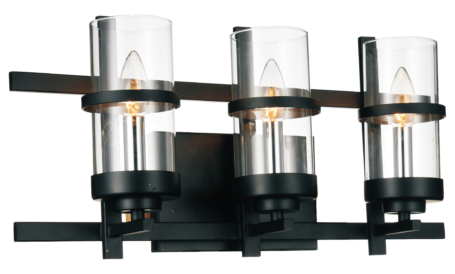 3 Light Wall Sconce With Black Finish by CWI Lighting