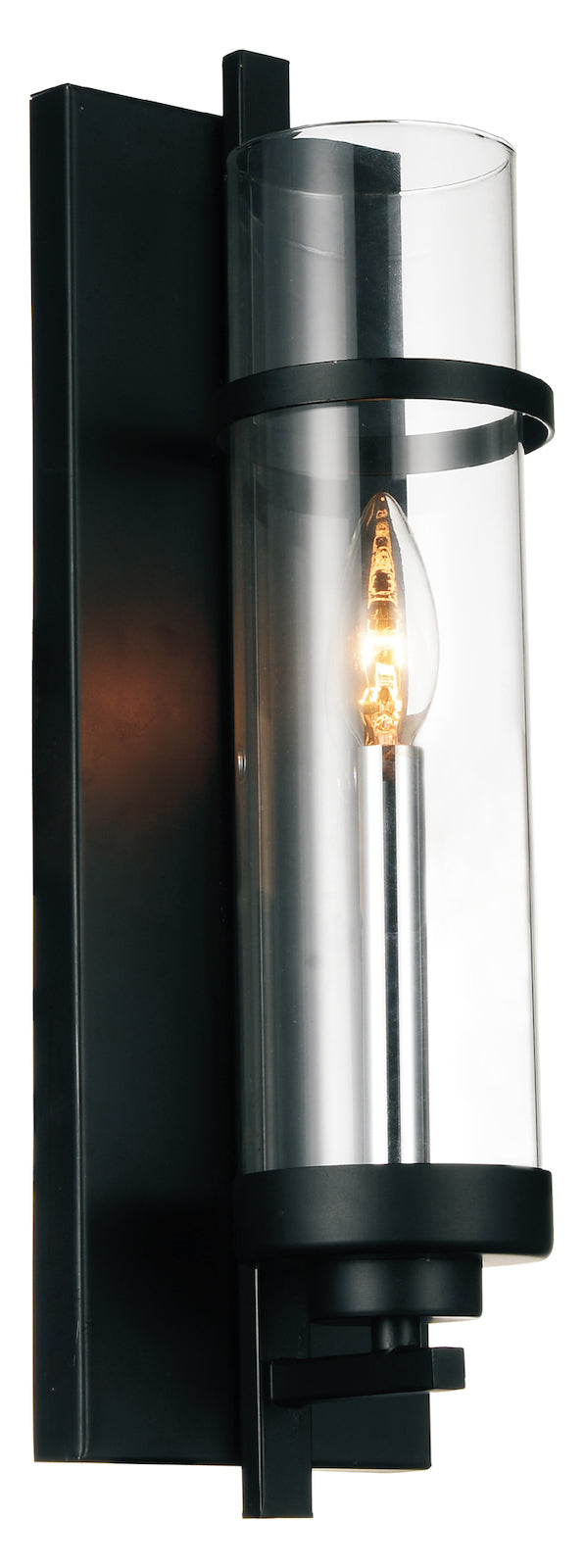 1 Light Wall Sconce With Black Finish by CWI Lighting